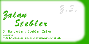 zalan stebler business card